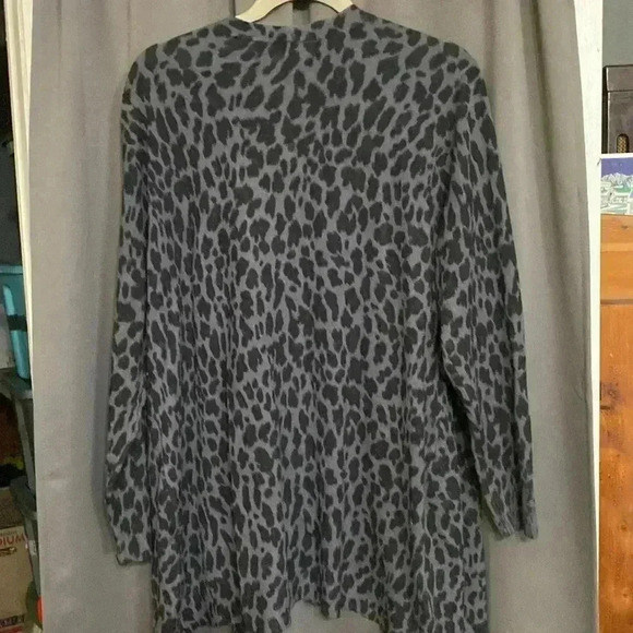 NWT STYLE & CO WOMENS SIZE 2X OPEN FRONT LIGHTWEIGHT SWEATER DUSTER GRAY BLACK - Picture 9 of 9